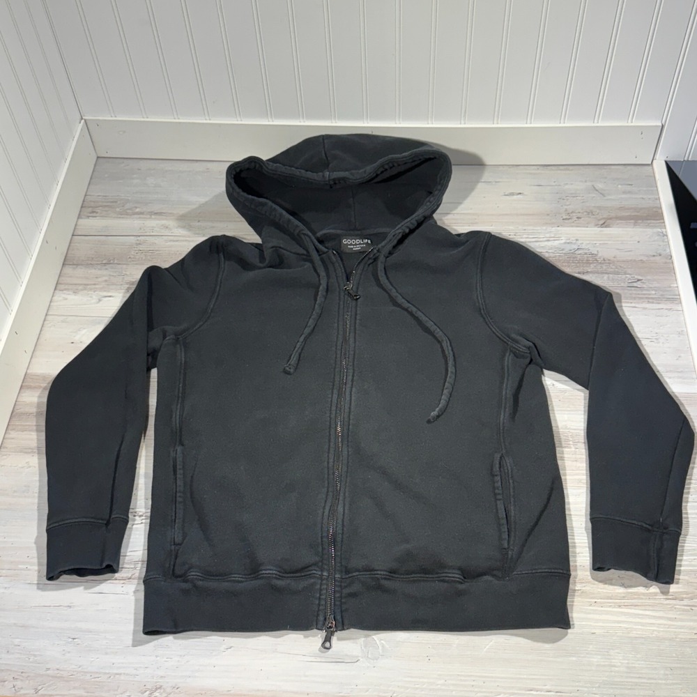 Goodlife Micro Terry Full Zip Black Hoodie Men's Sz Medium ($145) Made In USA